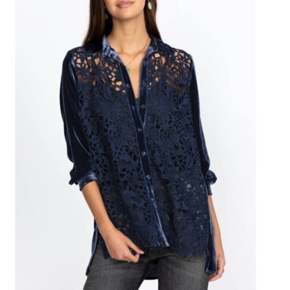 Johnny Was Flicka Button Down Shirt Sz Xs